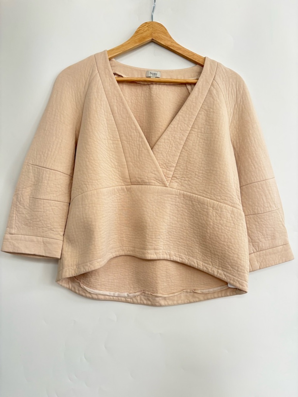 Hoss Intropia V Neck 3/4 Sleeve Ivory Blouse